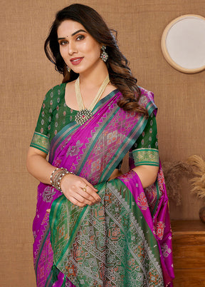 Purple Dupion Silk Saree With Blouse Piece - Indian Silk House Agencies