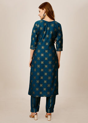 2 Pc Blue Readymade Rayon Kurti Set