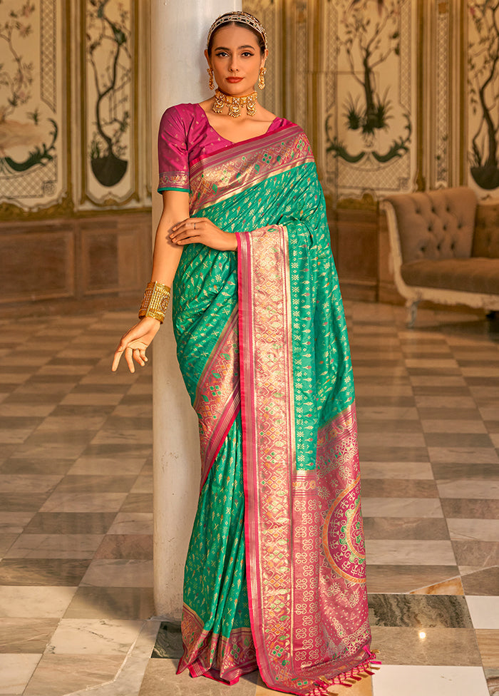 Rama Dupion Silk Saree With Blouse Piece - Indian Silk House Agencies