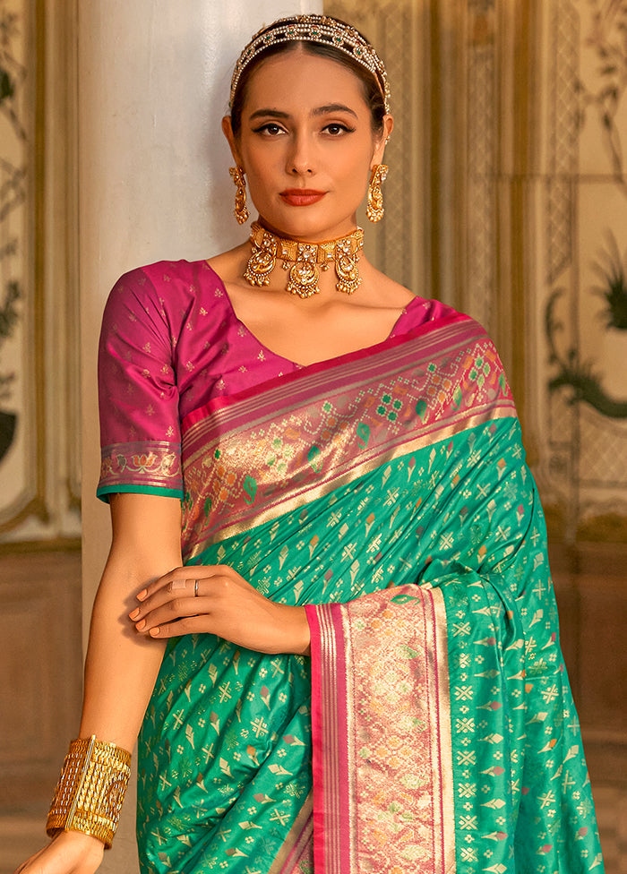 Rama Dupion Silk Saree With Blouse Piece - Indian Silk House Agencies