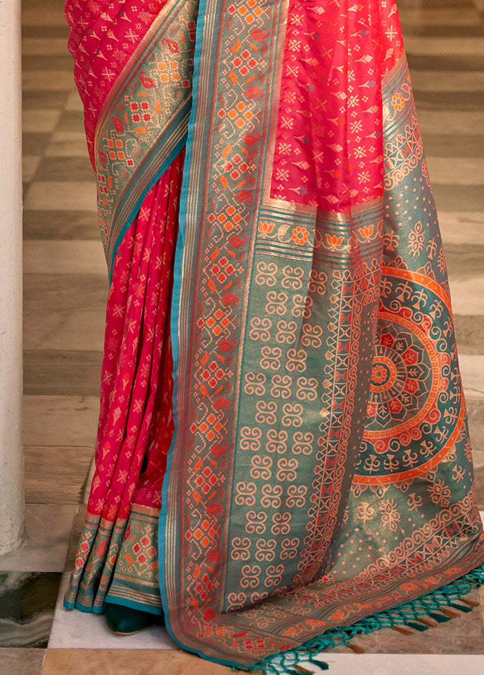 Red Dupion Silk Saree With Blouse Piece - Indian Silk House Agencies