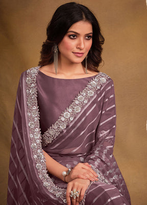 Pink Georgette Saree With Blouse Piece - Indian Silk House Agencies