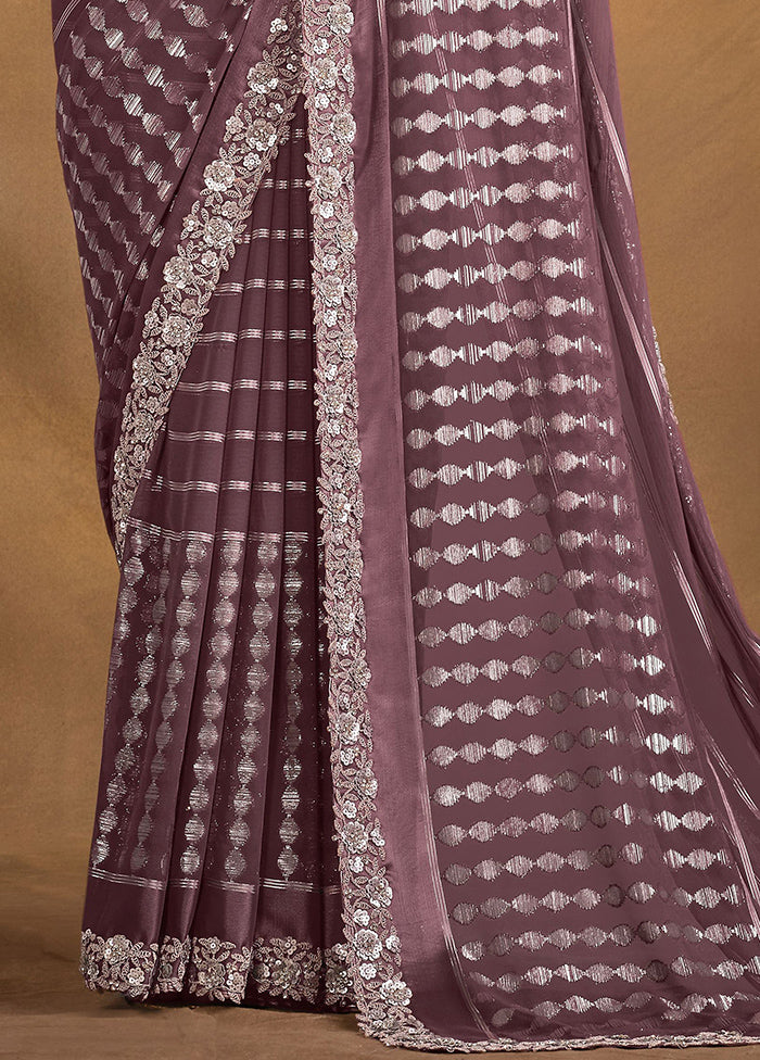 Pink Georgette Saree With Blouse Piece - Indian Silk House Agencies