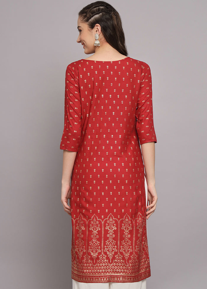 Maroon Readymade Viscose Kurti