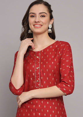 Maroon Readymade Viscose Kurti