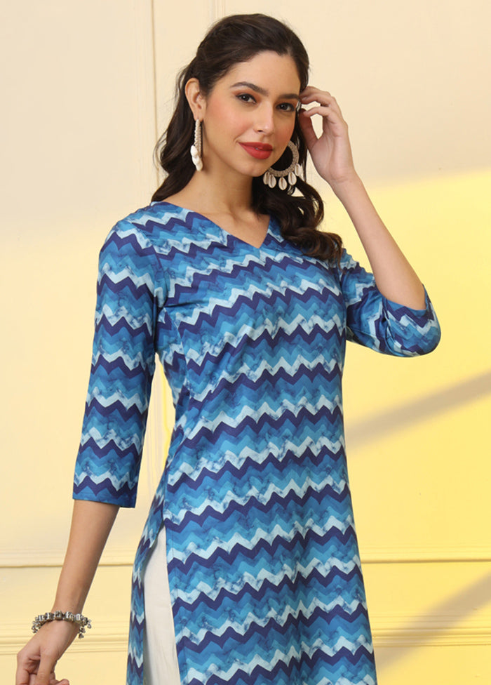 Blue Readymade Rayon Kurti