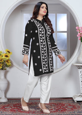 Black Readymade Rayon Kurti