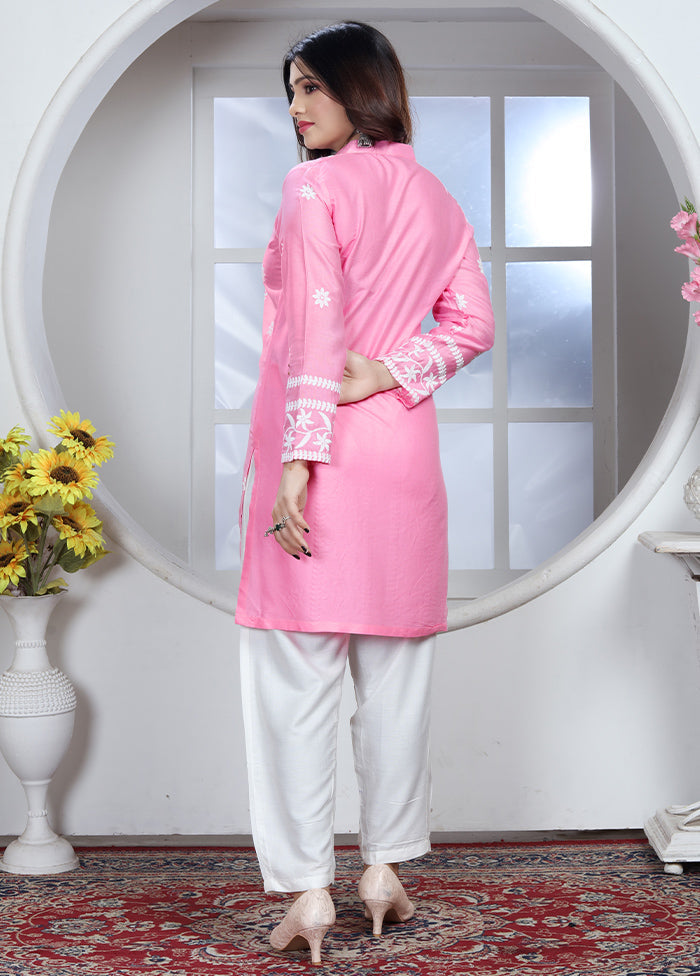 Pink Readymade Rayon Kurti