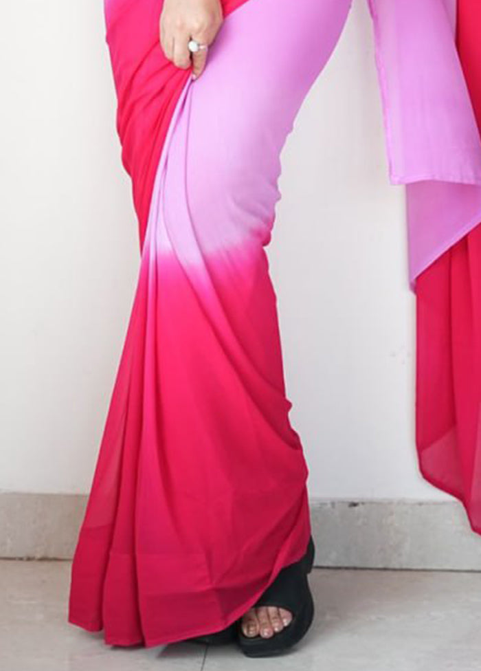 Multicolor Georgette Saree With Blouse Piece