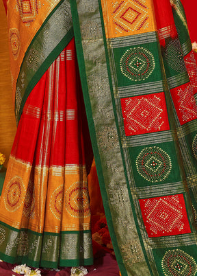 Mustard Tussar Silk Saree With Blouse Piece