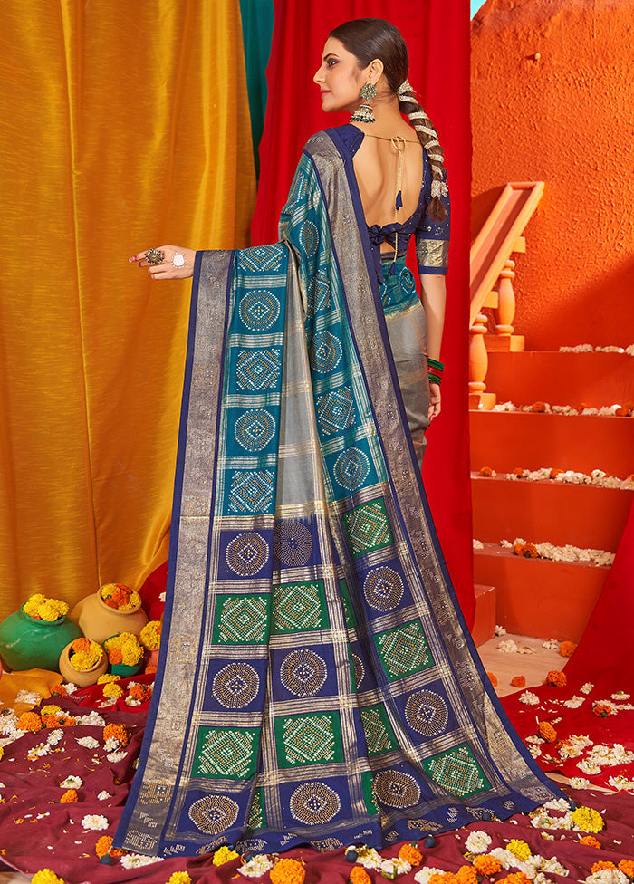 Grey Tussar Silk Saree With Blouse Piece