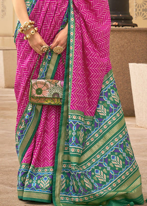 Pink Dupion Silk Saree With Blouse Piece