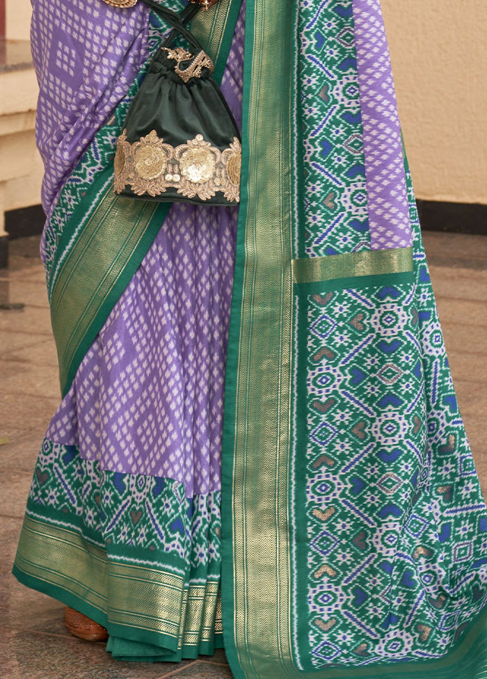 Purple Dupion Silk Saree With Blouse Piece