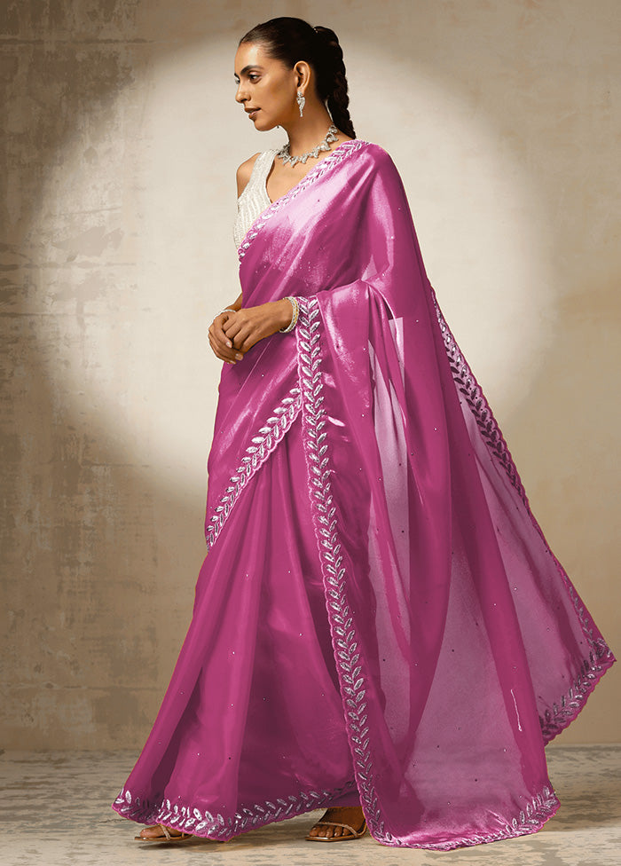 Rani Spun Silk Saree With Blouse Piece