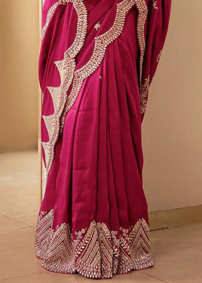 Maroon Spun Silk Saree With Blouse Piece