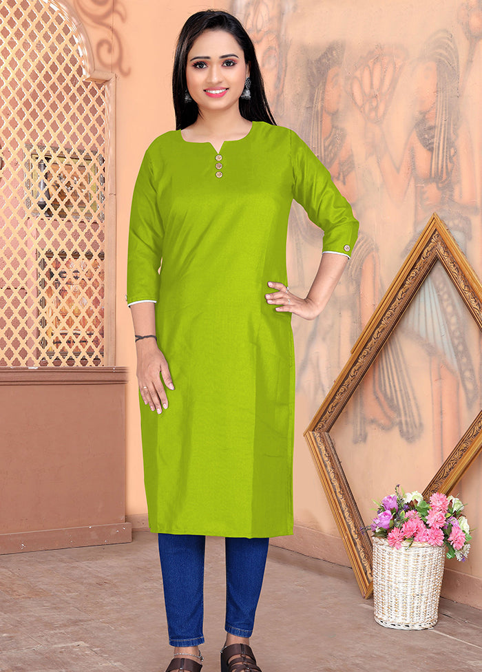 Green Readymade Cotton Kurti