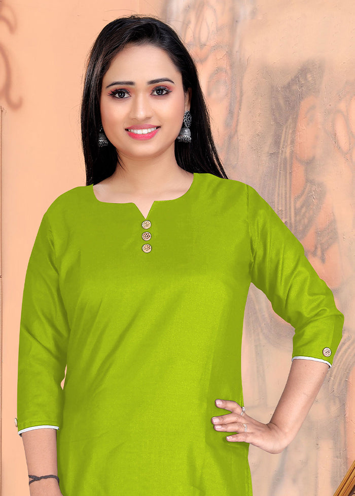 Green Readymade Cotton Kurti