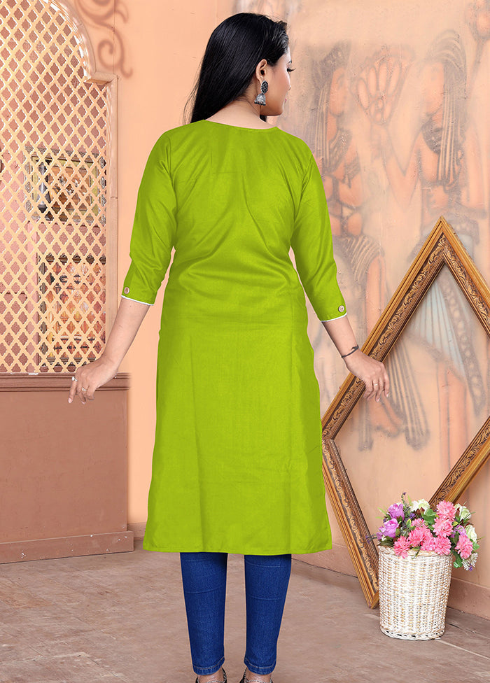 Green Readymade Cotton Kurti