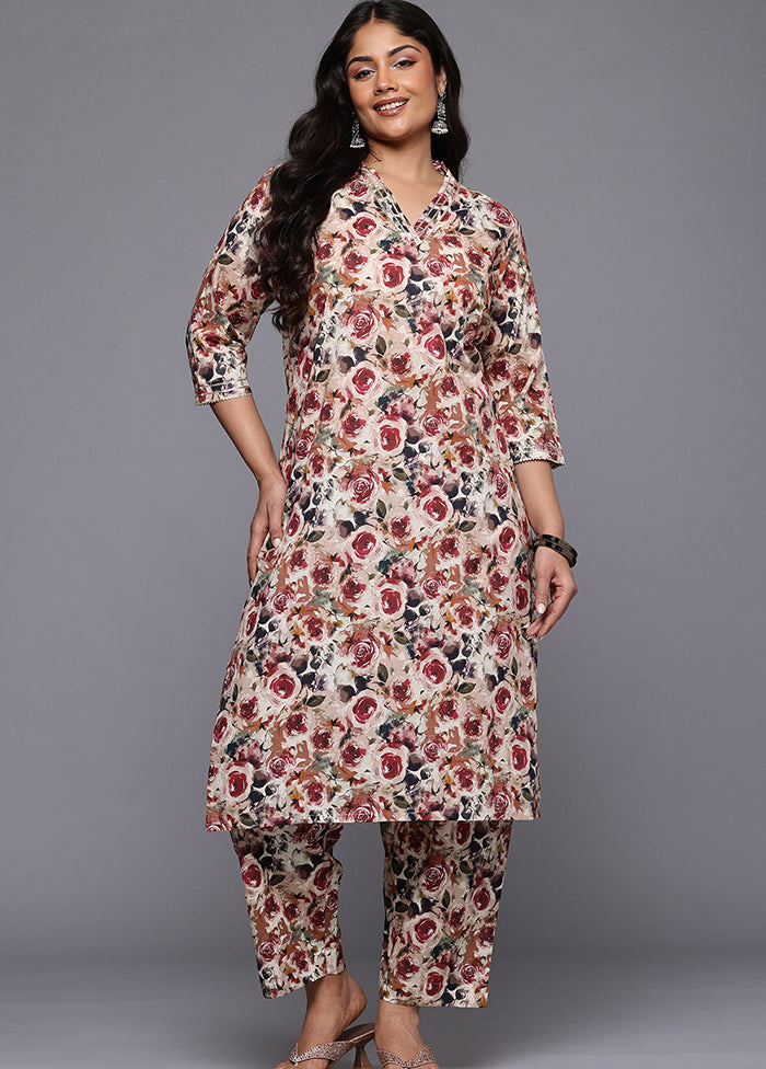 2 Pc Multicolor Pure Readymade Cotton Kurti Set