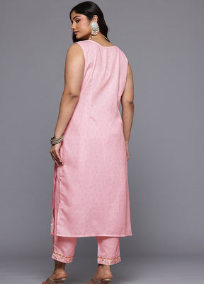 2 Pc Pink Readymade Cotton Kurti Set