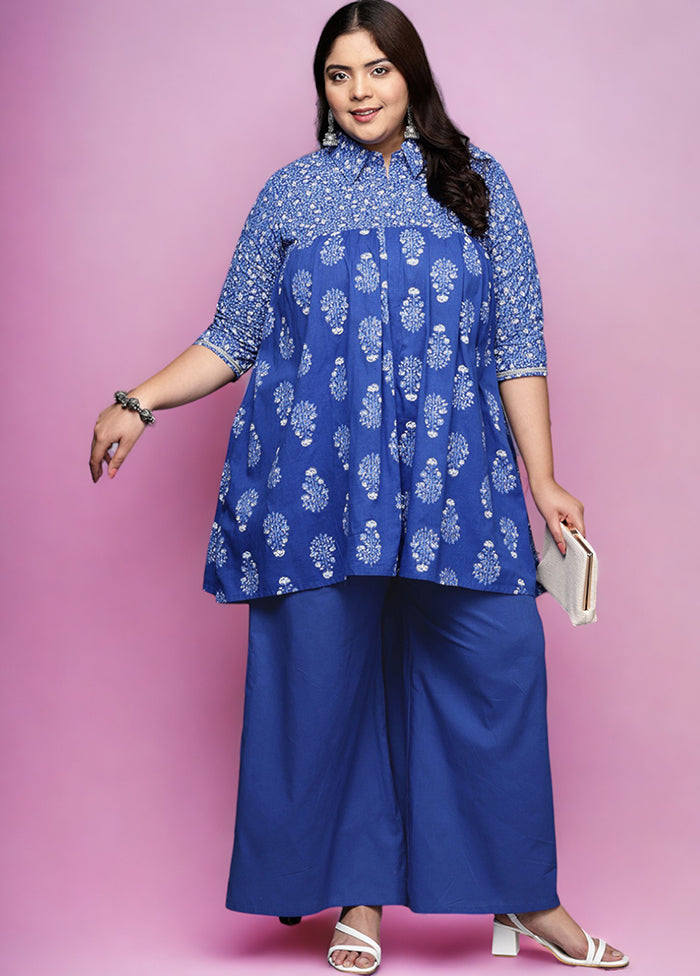Indigo Blue Readymade Cotton Tunic