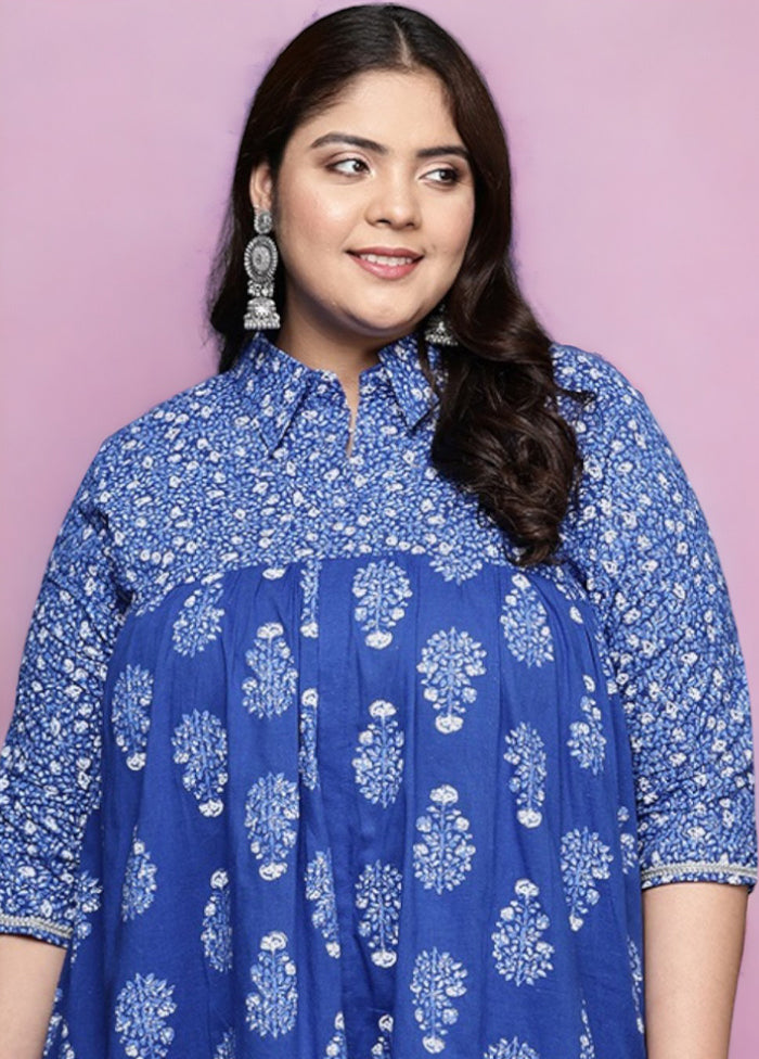 Indigo Blue Readymade Cotton Tunic