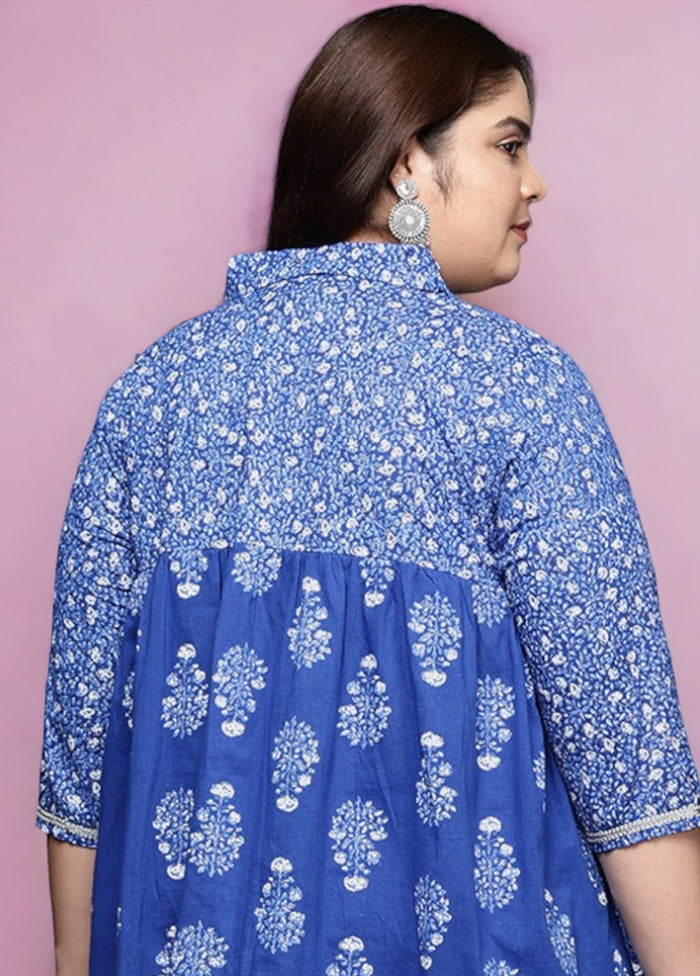 Indigo Blue Readymade Cotton Tunic