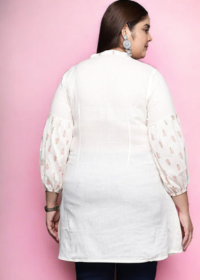 White Readymade Cotton Tunic