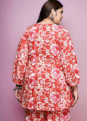 Red Readymade Cotton Tunic
