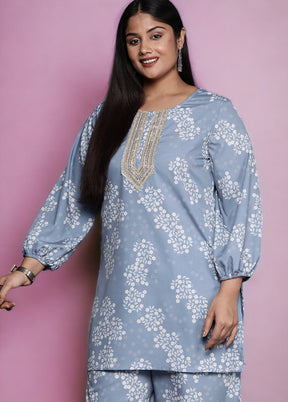 Grey Readymade Silk Tunic