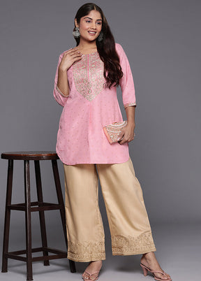 Pink Readymade Silk Tunic