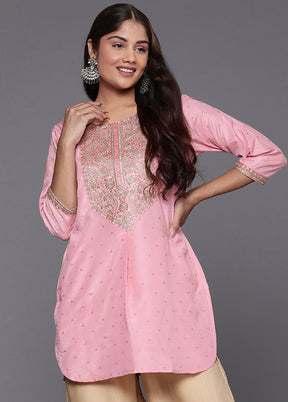 Pink Readymade Silk Tunic