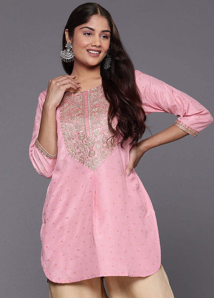 Pink Readymade Silk Tunic
