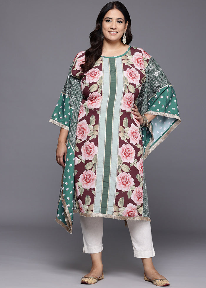 Green Readymade Silk Kurti