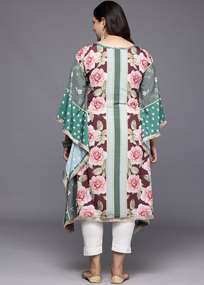 Green Readymade Silk Kurti