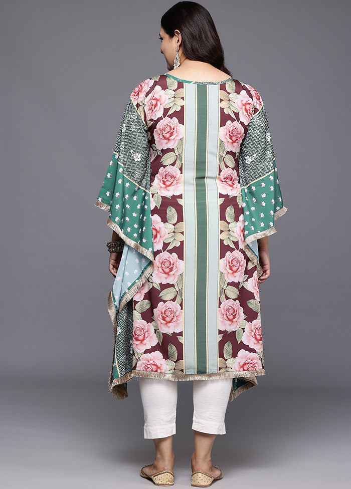 Green Readymade Silk Kurti