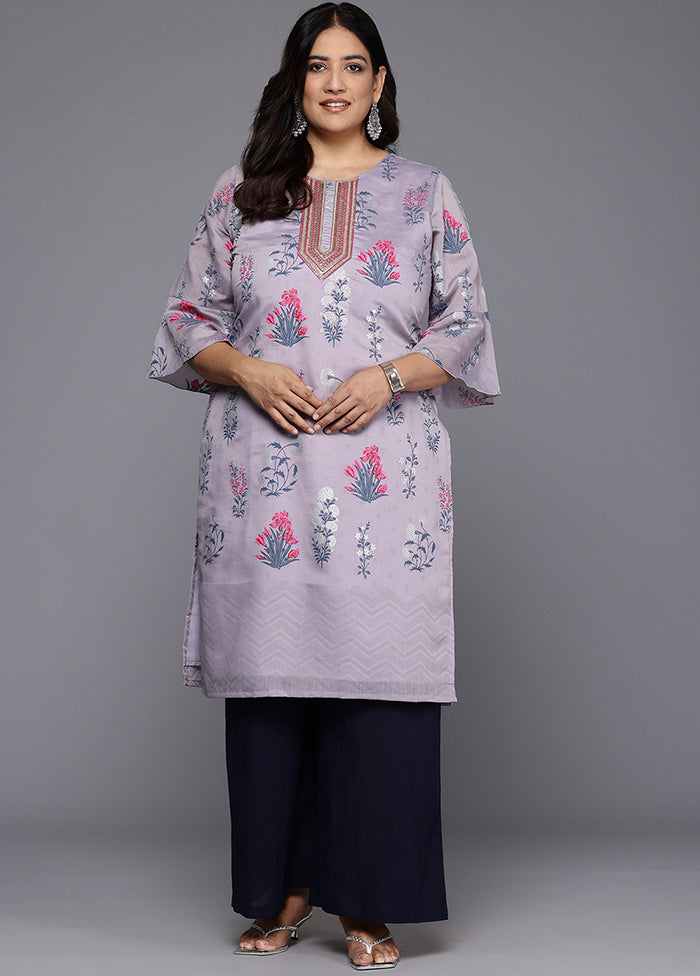 Lavender Readymade Chanderi Kurti