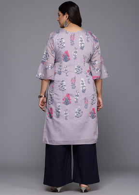 Lavender Readymade Chanderi Kurti