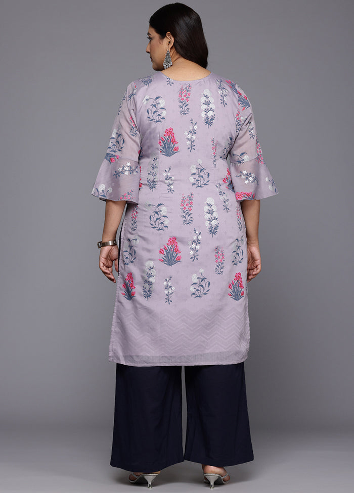 Lavender Readymade Chanderi Kurti