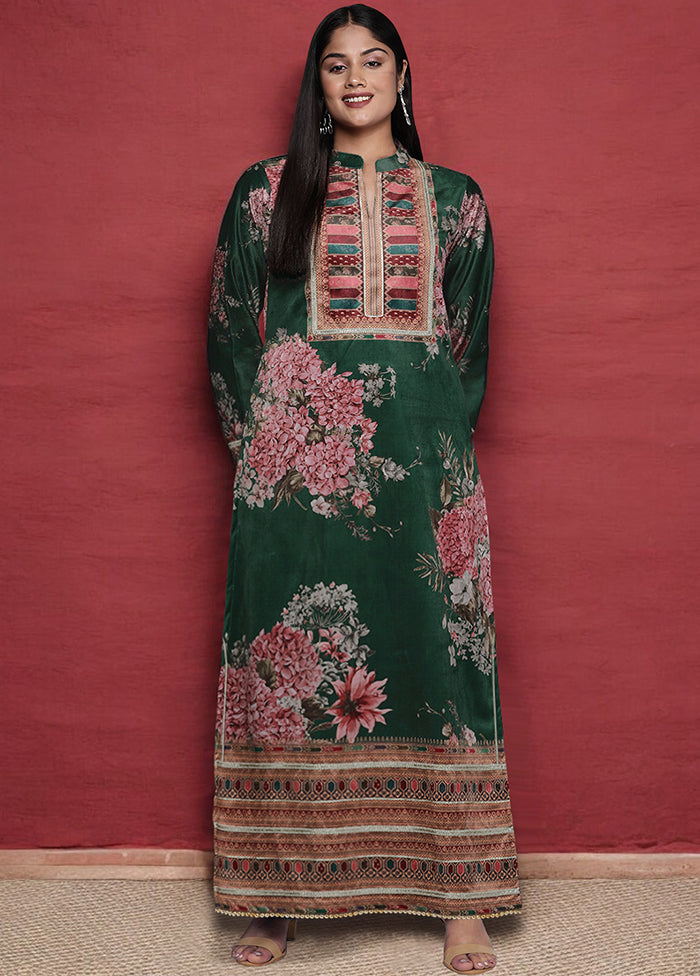 Green Readymade Silk Kurti