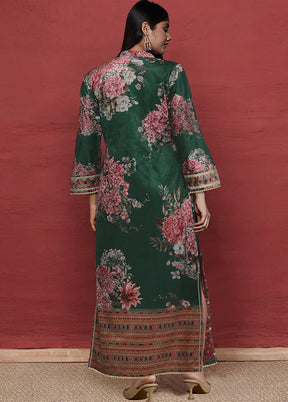 Green Readymade Silk Kurti