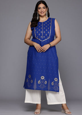 Blue Readymade Cotton Kurti