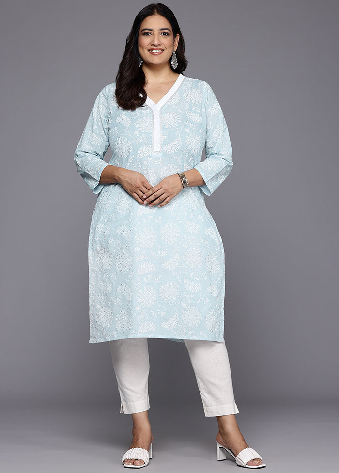 Blue Readymade Cotton Kurti