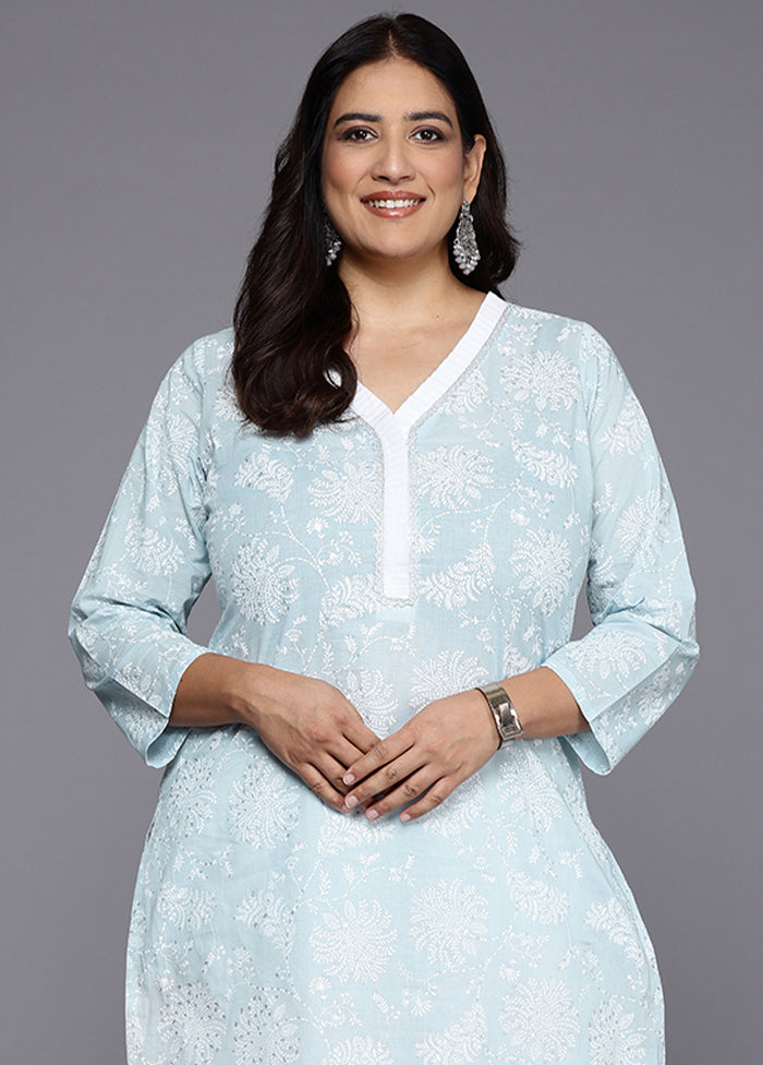 Blue Readymade Cotton Kurti