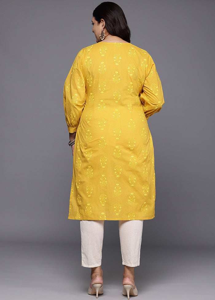 Mustard Readymade Cotton Kurti