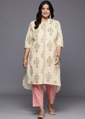 Off White Readymade Cotton Kurti
