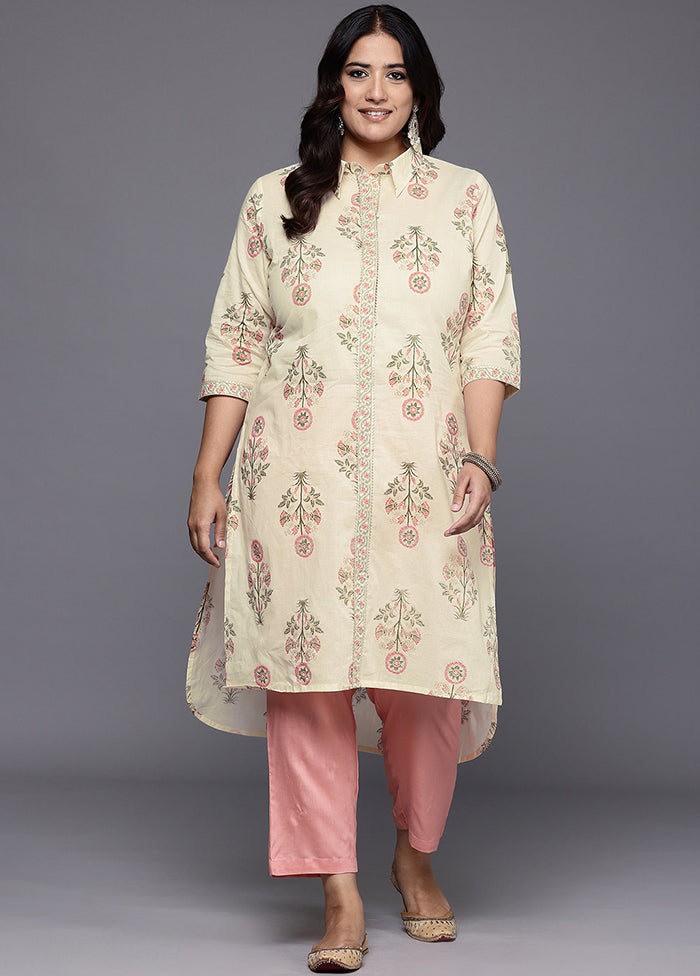 Off White Readymade Cotton Kurti