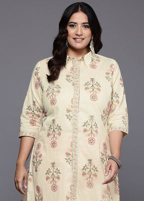 Off White Readymade Cotton Kurti