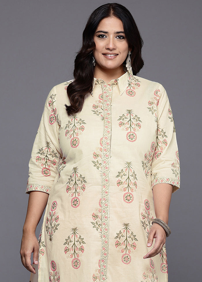 Off White Readymade Cotton Kurti