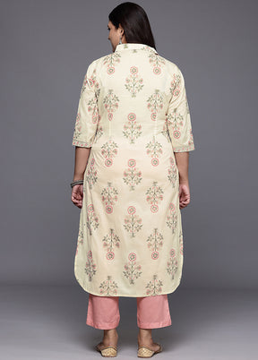 Off White Readymade Cotton Kurti